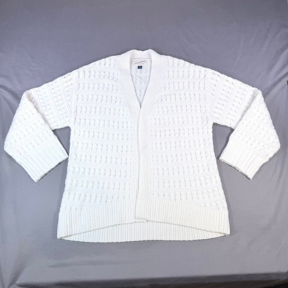 Universal Thread Open Front Cardigan Womens XS/S White Textured Knit Casual Layr